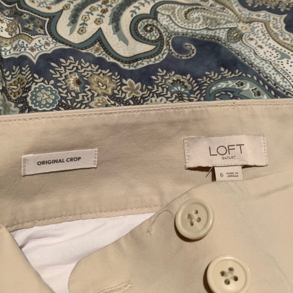 Loft outlet original crop size 6 light tan